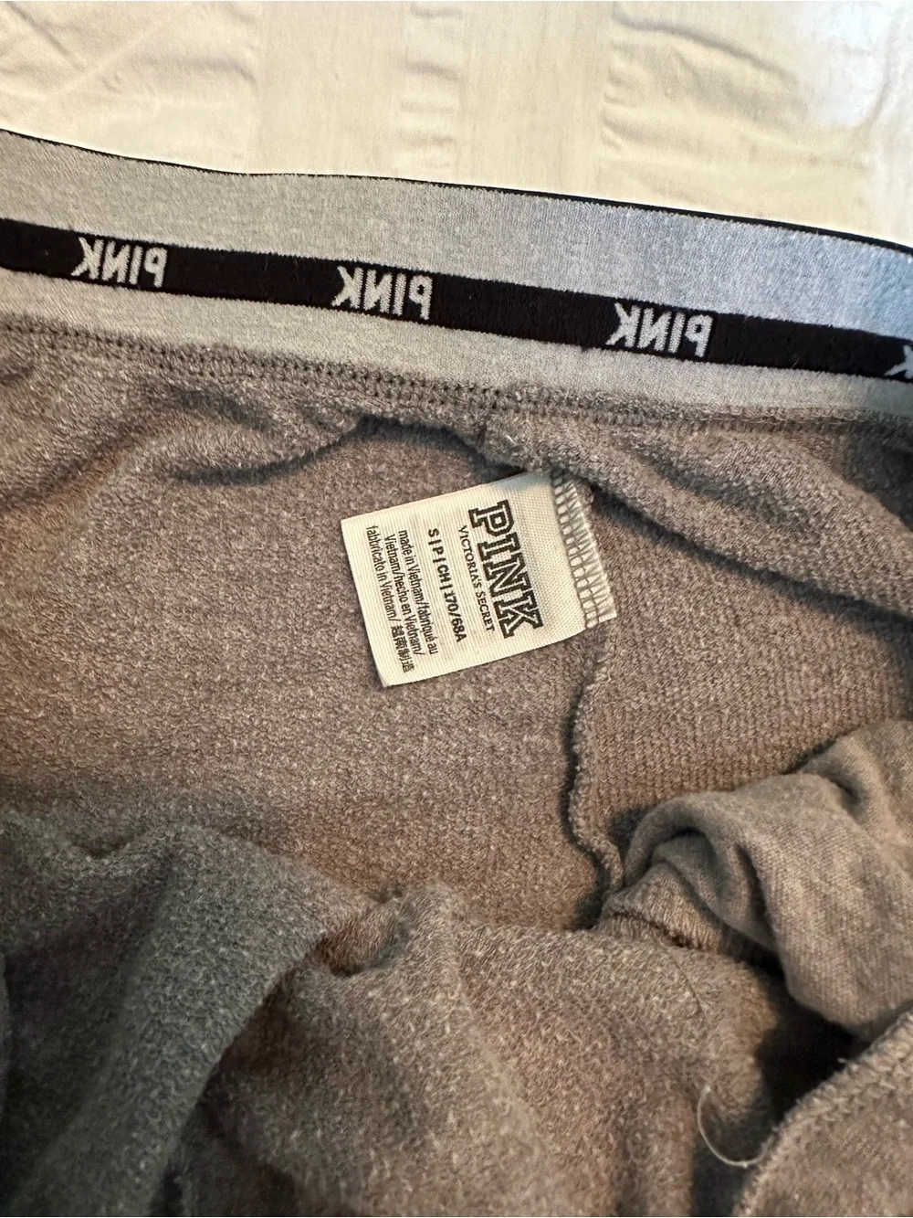 PINK Victoria’s Secret Gray Logo Waistband Dolphin Lounge Shorts S